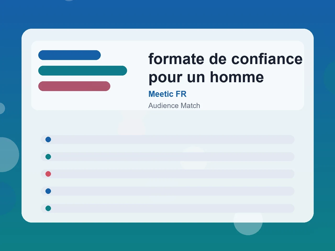 Meetic FR formate de confiance pour un homme guide visual