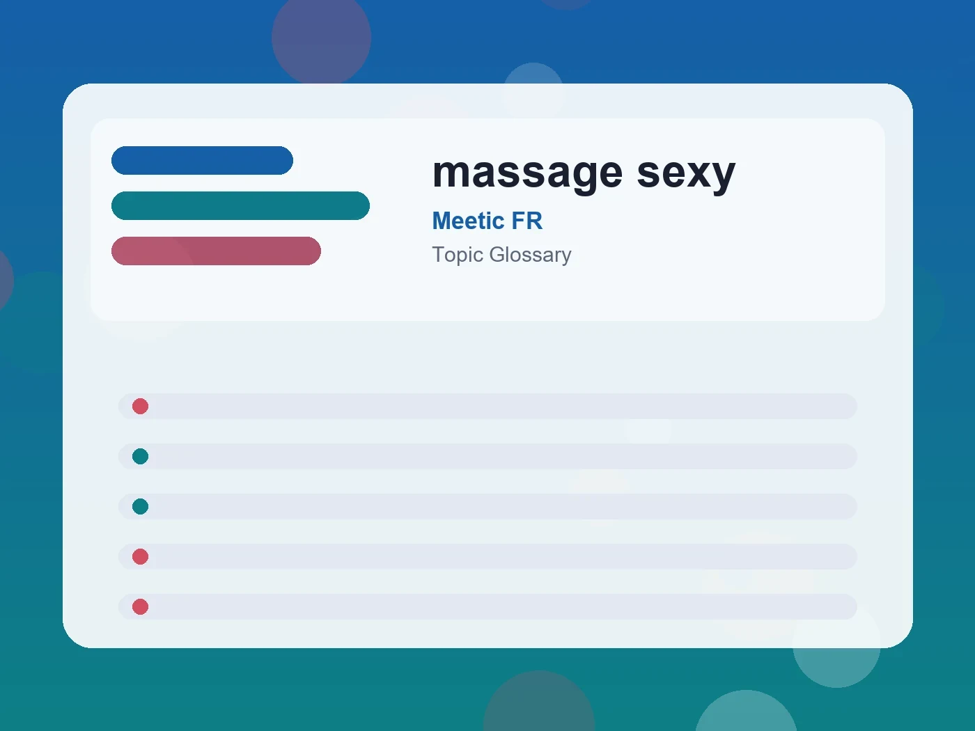 Meetic FR massage sexy guide visual