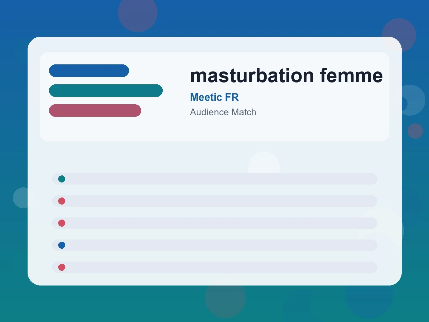 Meetic FR masturbation femme guide visual