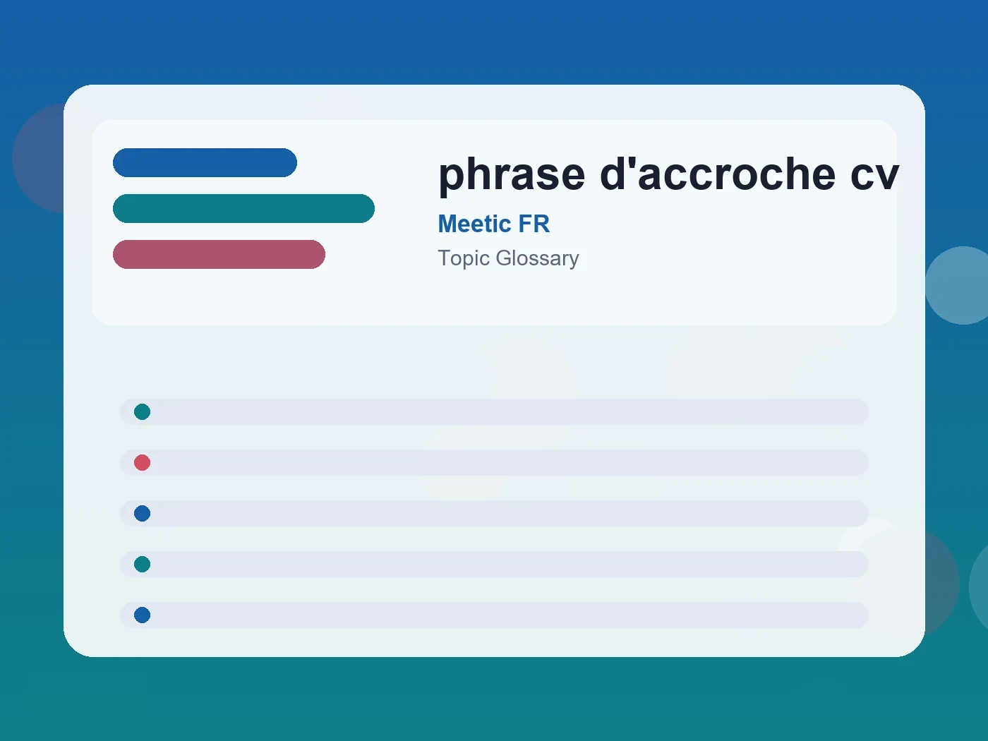 Meetic FR phrase d'accroche cv guide visual