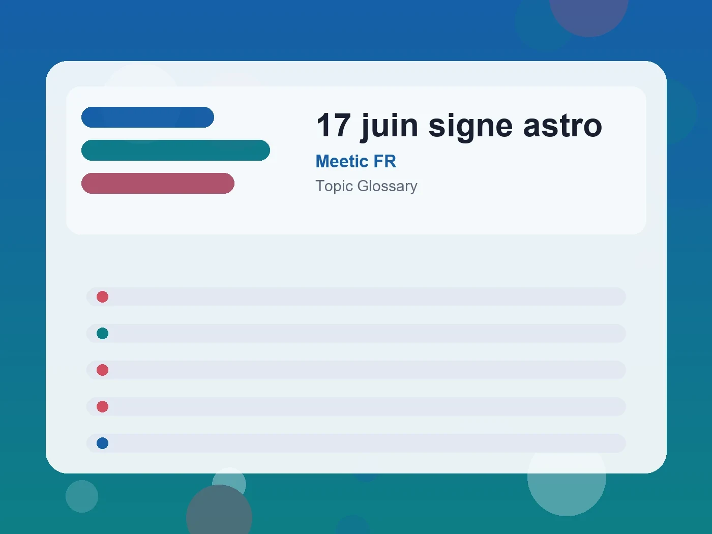 Meetic FR 17 juin signe astro guide visual
