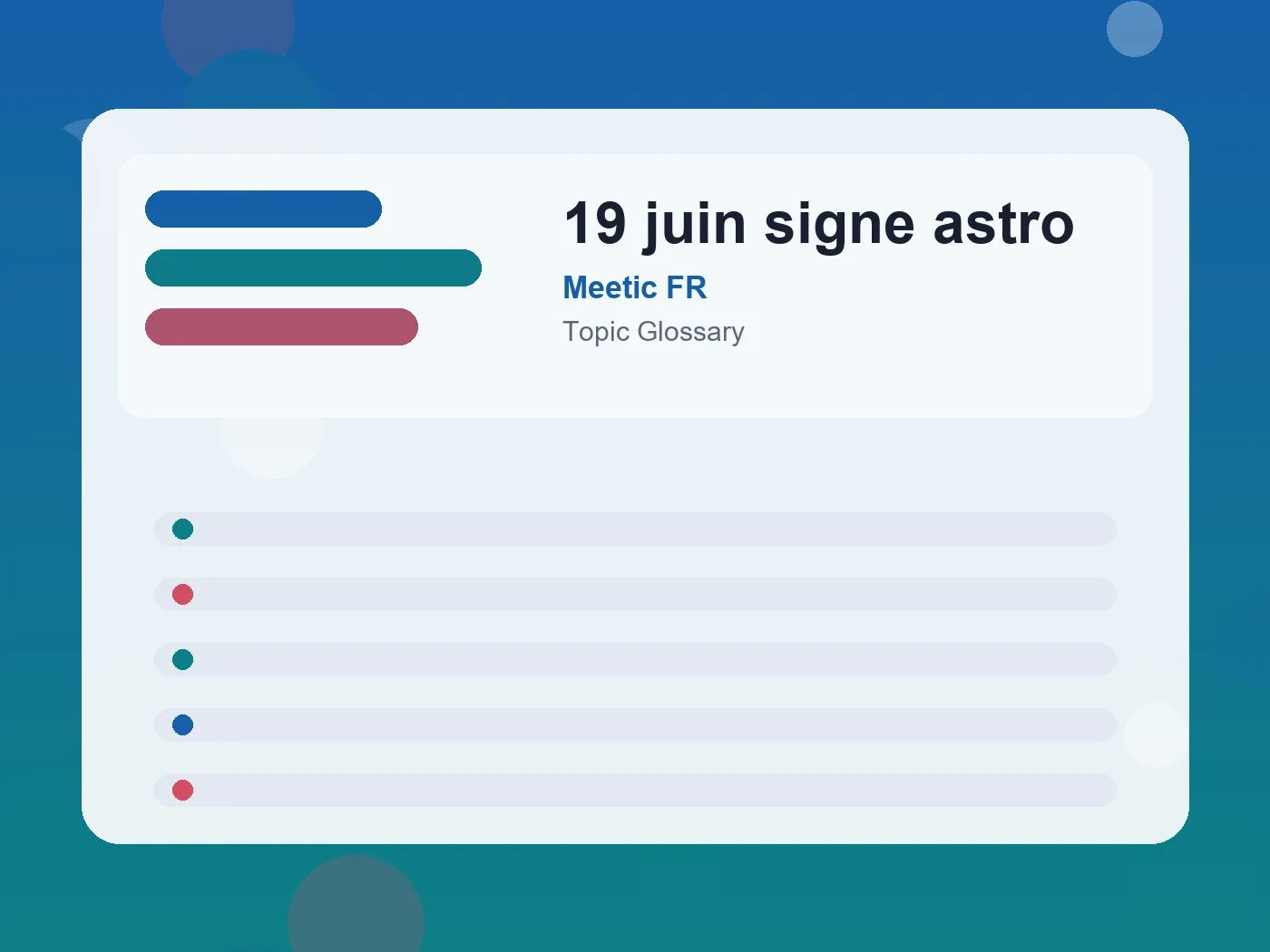 Meetic FR 19 juin signe astro guide visual