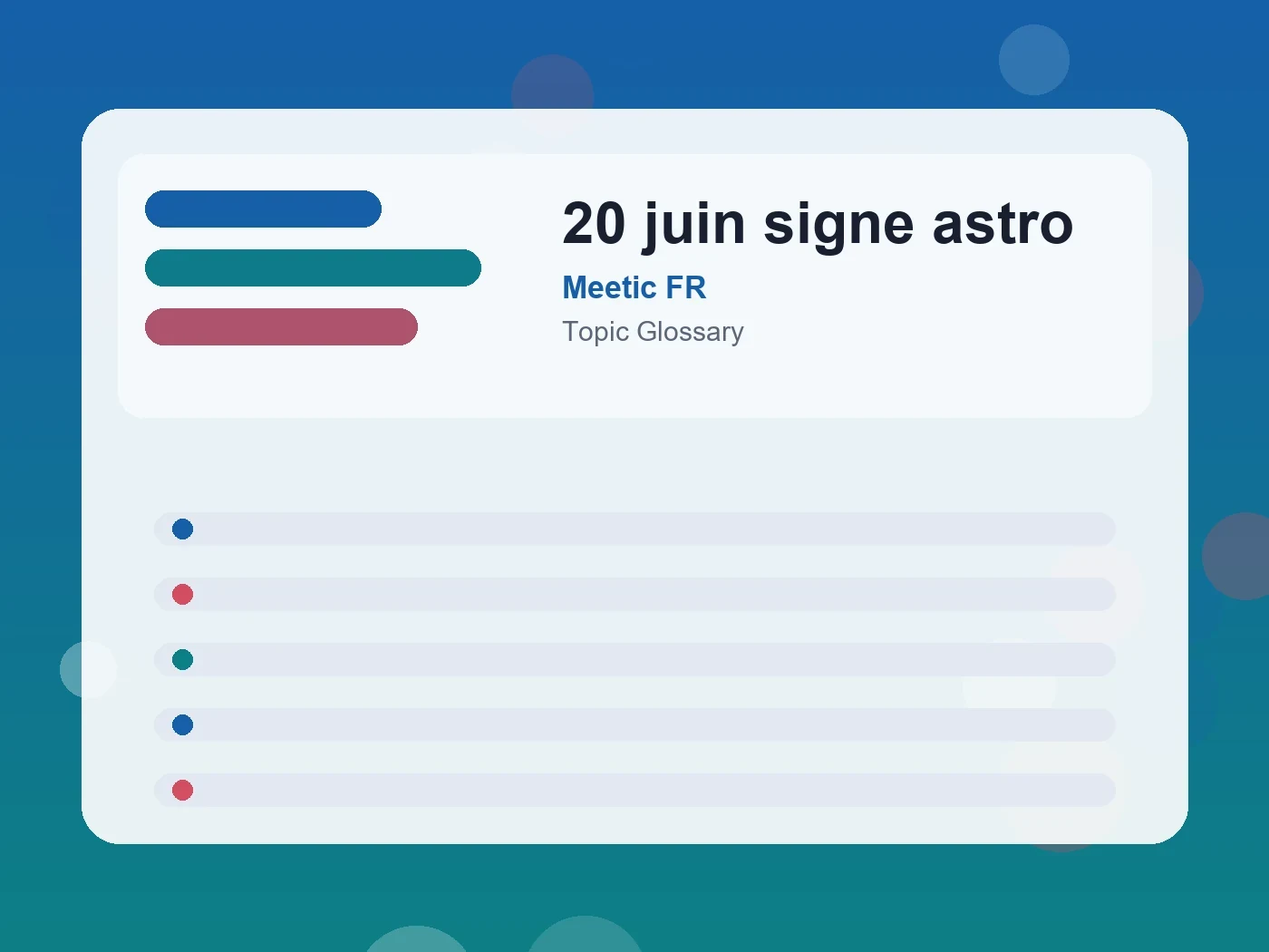 Meetic FR 20 juin signe astro guide visual