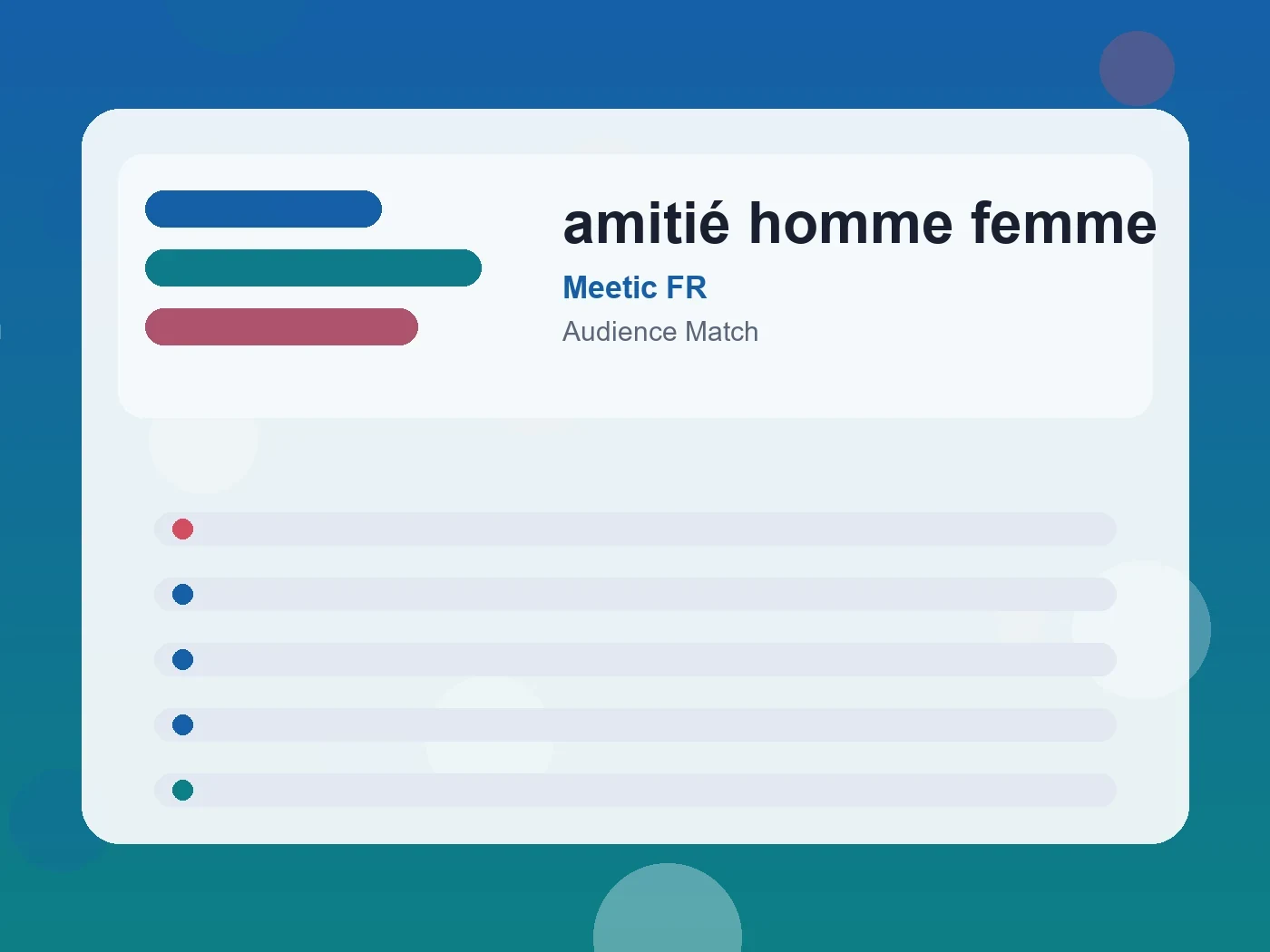 Meetic FR amitié homme femme guide visual