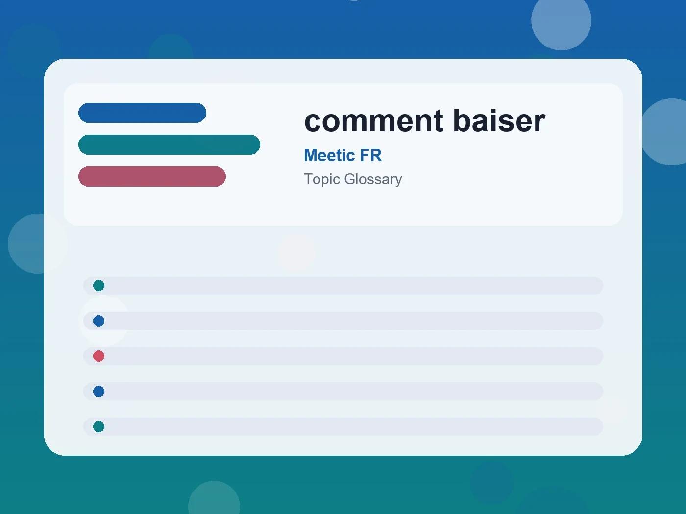 Meetic FR comment baiser guide visual
