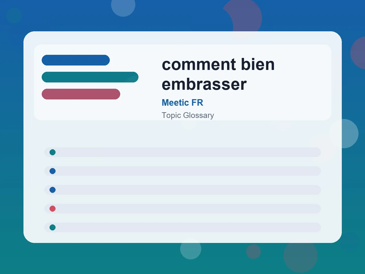 Meetic FR comment bien embrasser guide visual