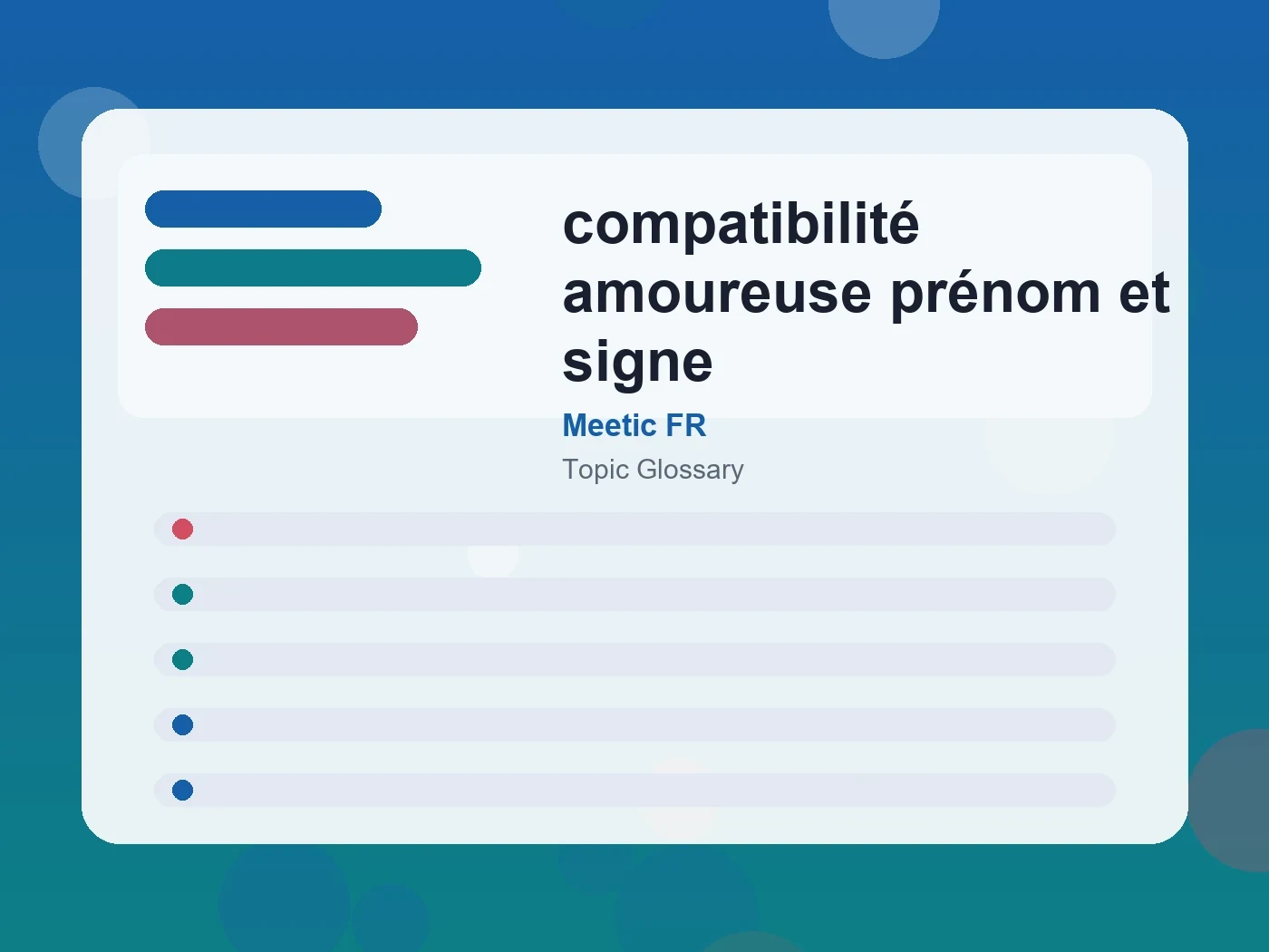 Meetic FR compatibilité amoureuse prénom et signe guide visual