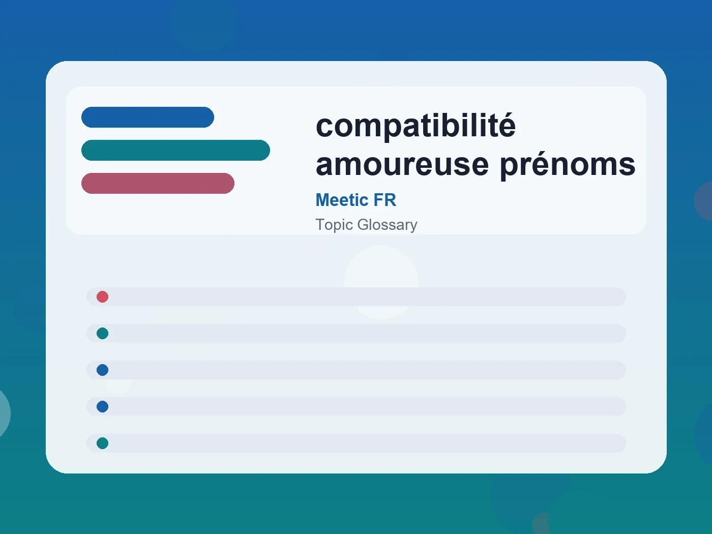Meetic FR compatibilité amoureuse prénoms guide visual