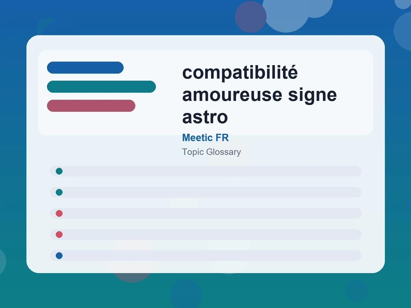 Meetic FR compatibilité amoureuse signe astro guide visual