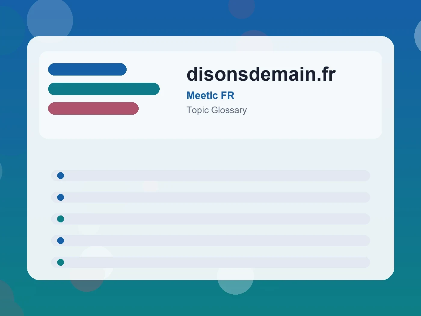 Meetic FR disonsdemain.fr guide visual