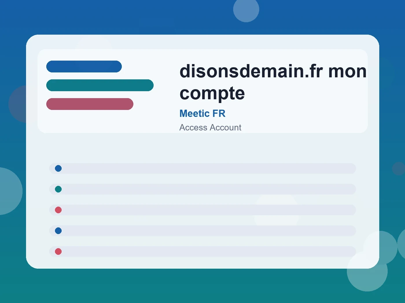 Meetic FR disonsdemain.fr mon compte guide visual