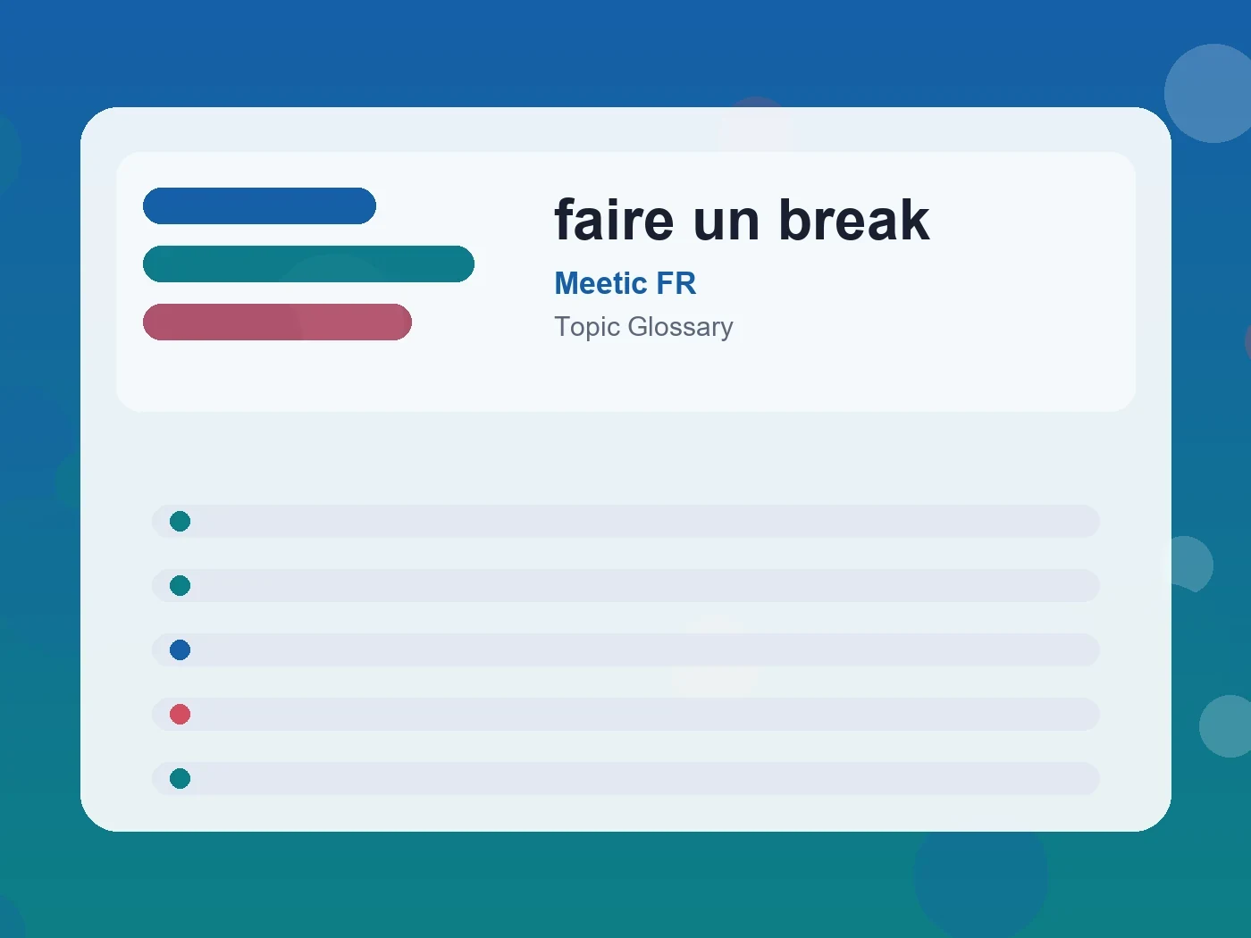 Meetic FR faire un break guide visual