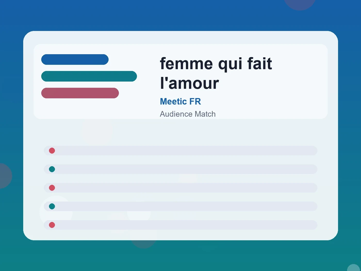 Meetic FR femme qui fait l'amour guide visual