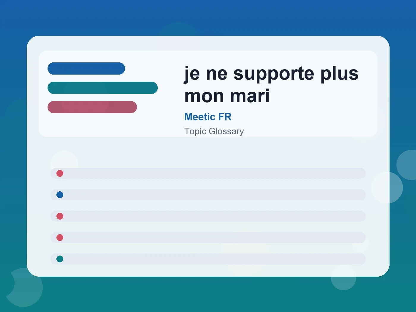 Meetic FR je ne supporte plus mon mari guide visual