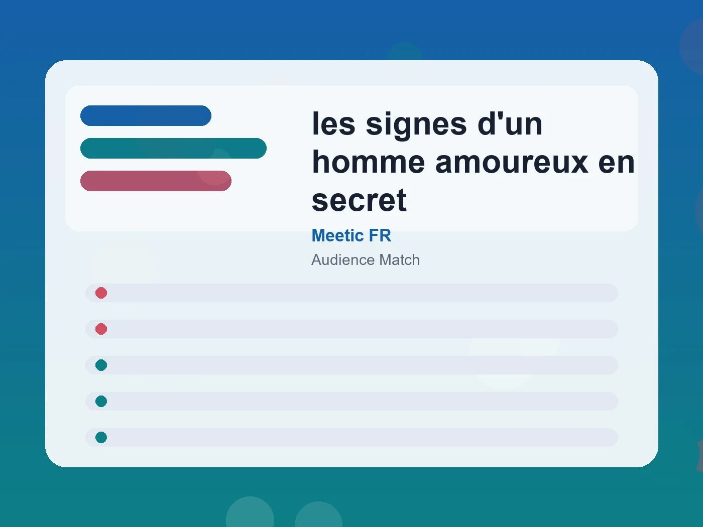 Meetic FR les signes d'un homme amoureux en secret guide visual