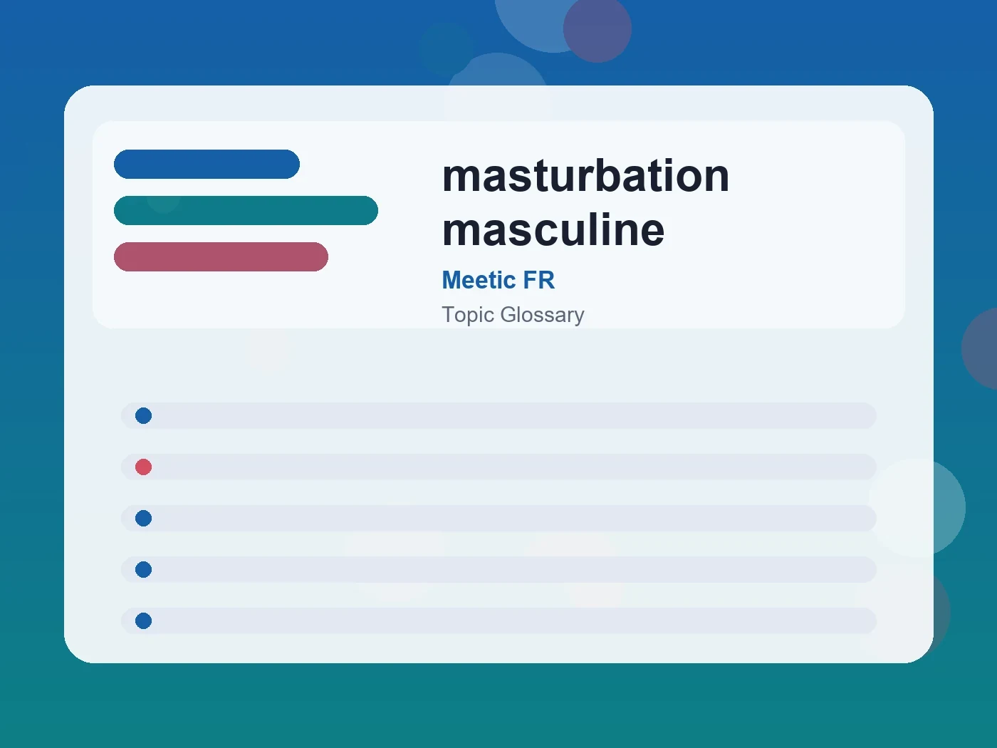 Meetic FR masturbation masculine guide visual
