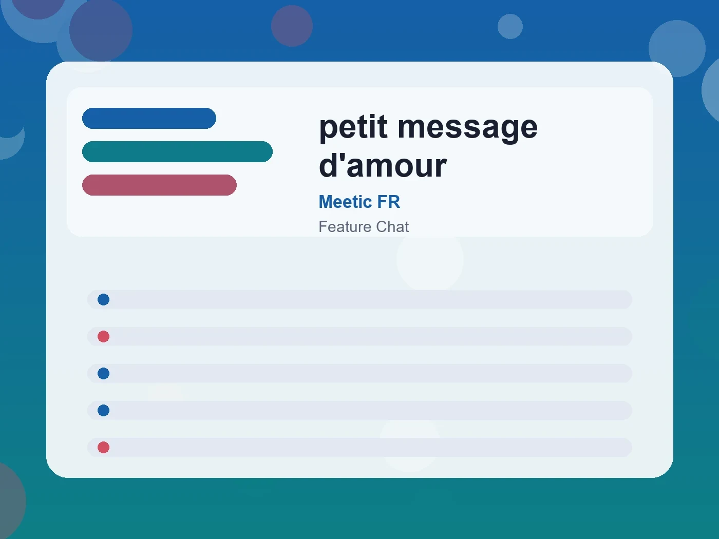Meetic FR petit message d'amour guide visual