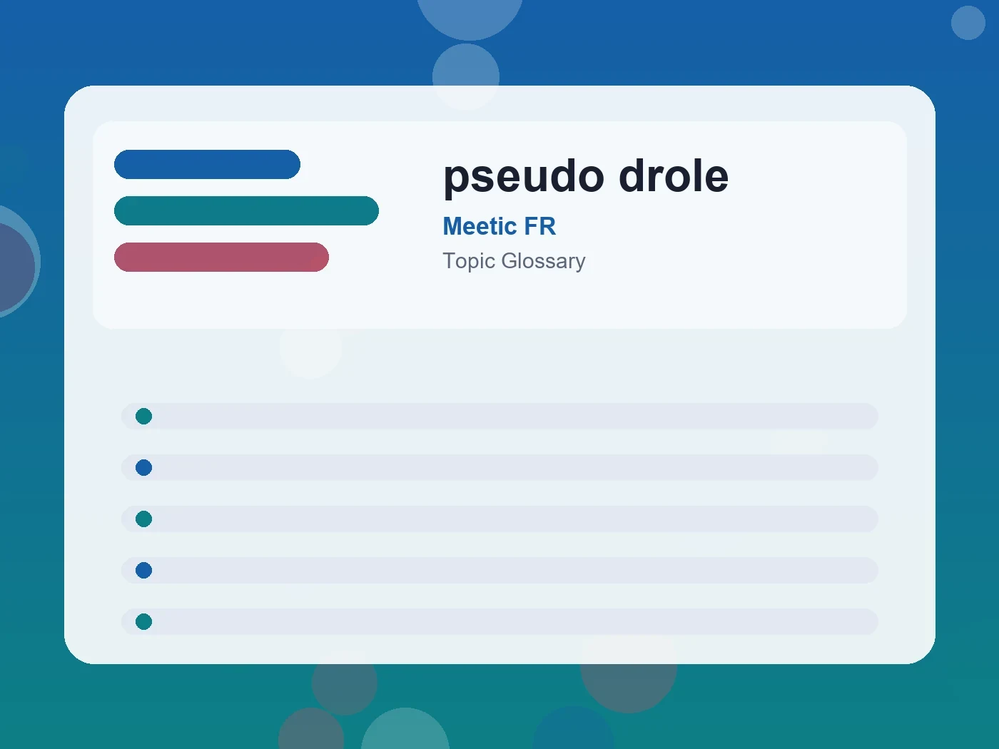 Meetic FR pseudo drole guide visual