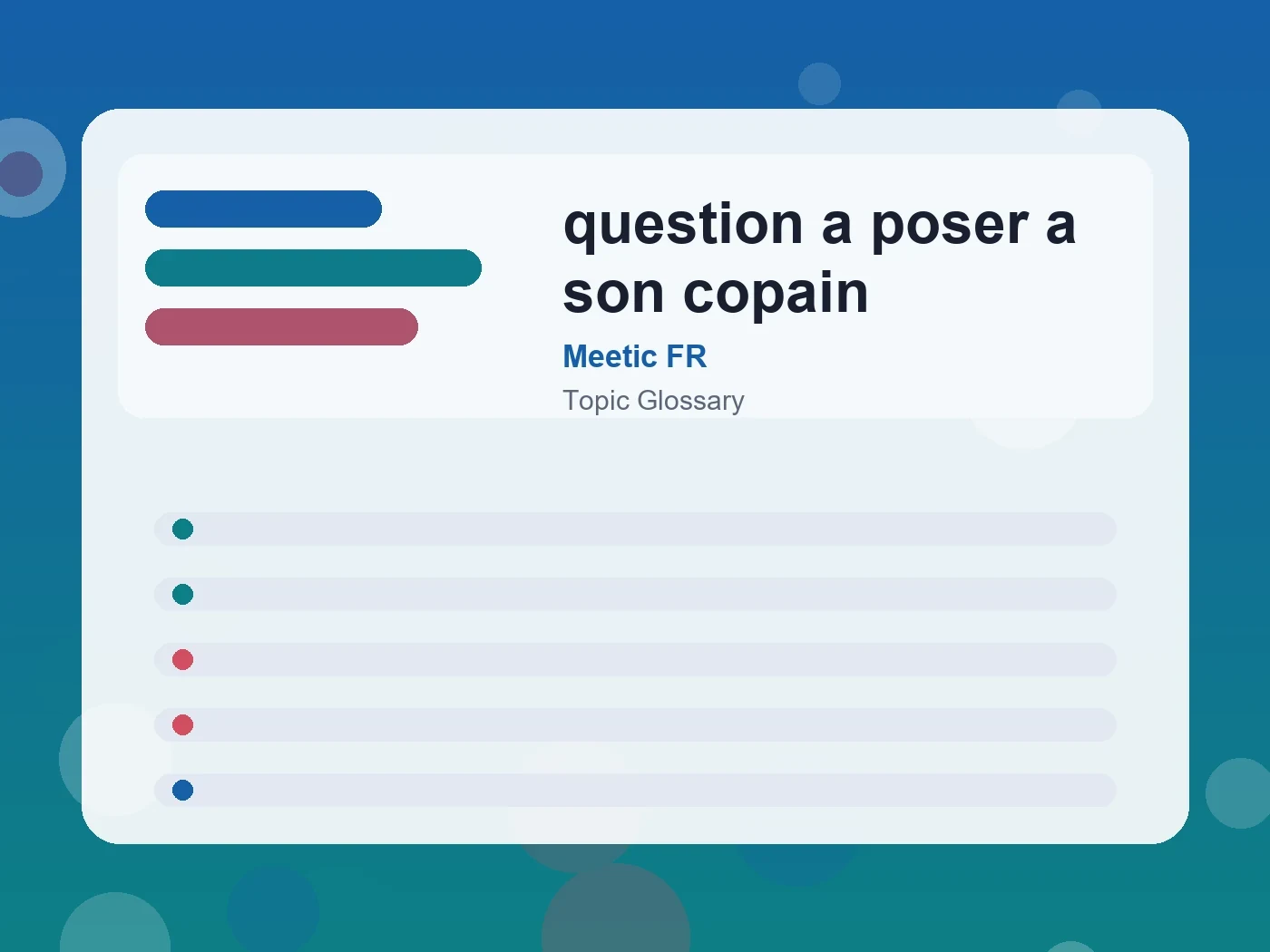 Meetic FR question a poser a son copain guide visual