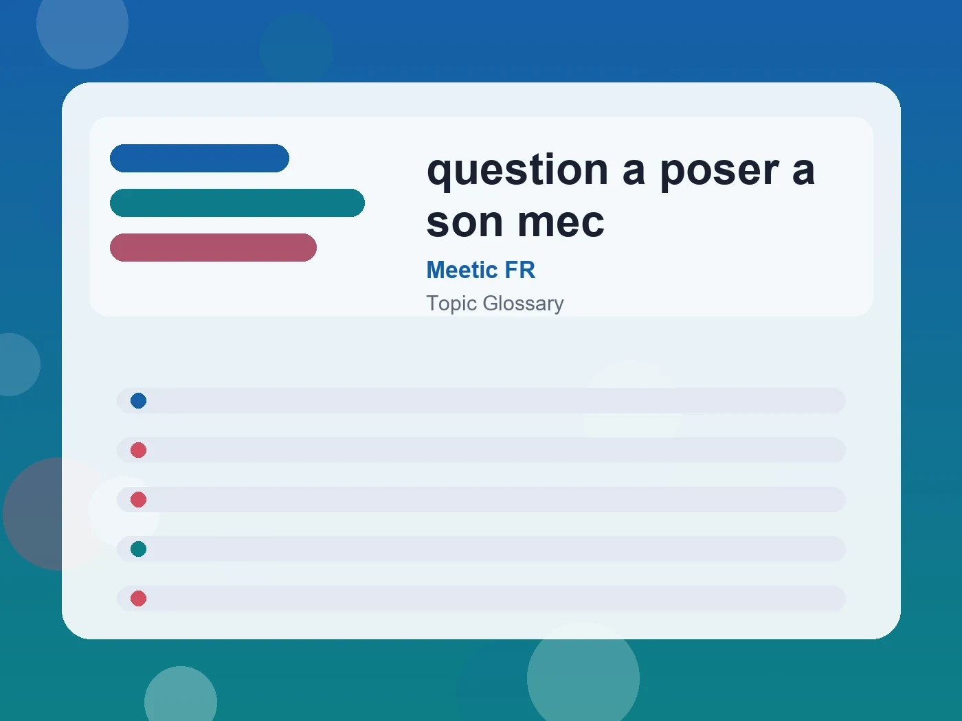 Meetic FR question a poser a son mec guide visual