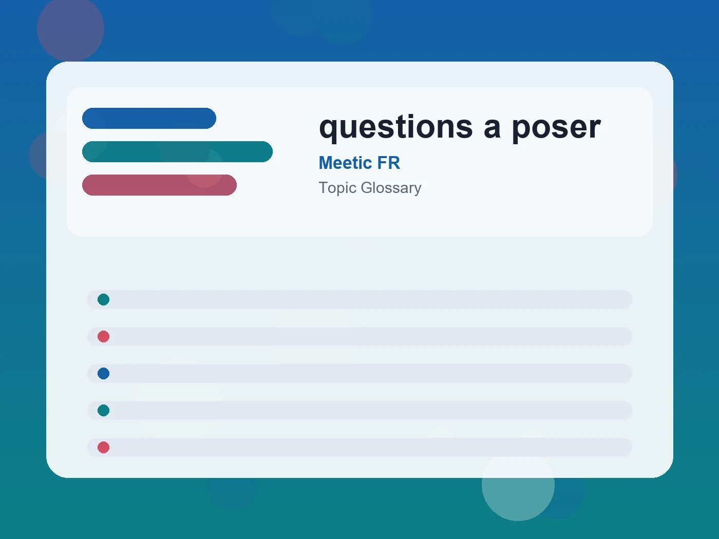 Meetic FR questions a poser guide visual