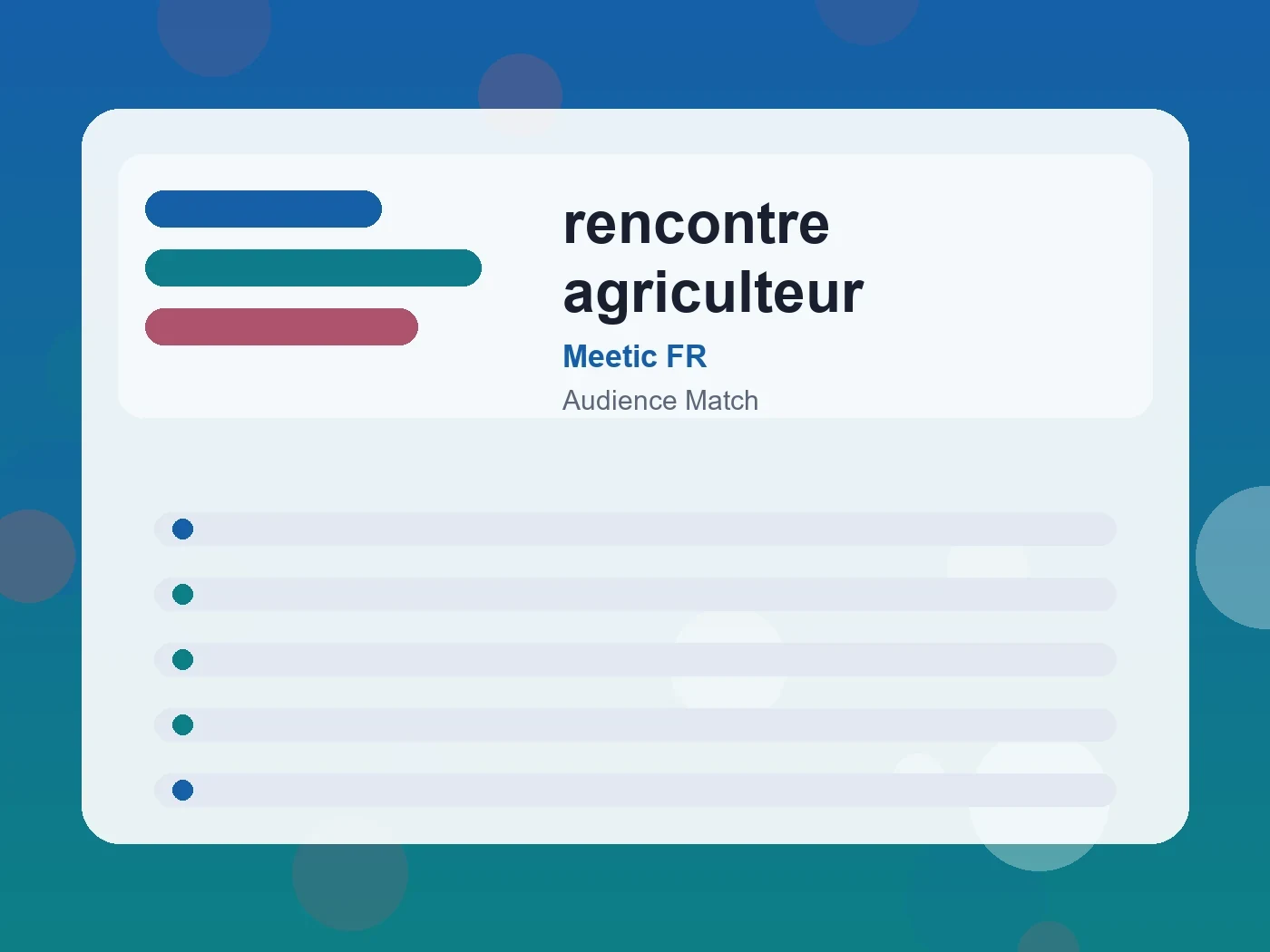Meetic FR rencontre agriculteur guide visual