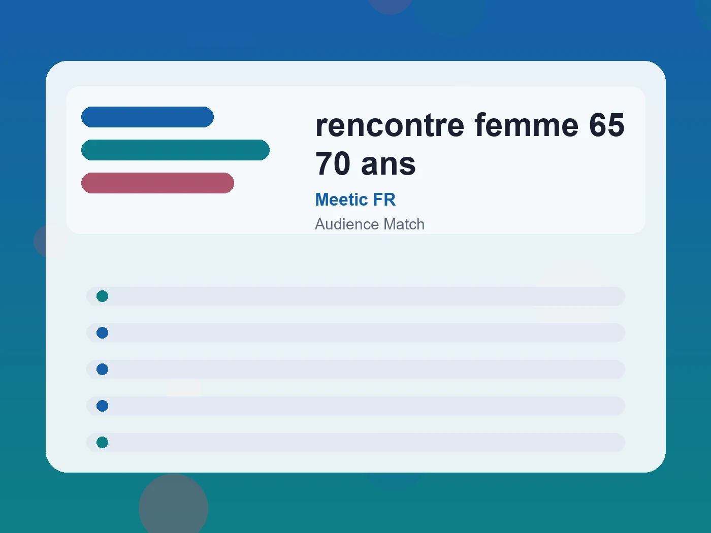 Meetic FR rencontre femme 65 70 ans guide visual