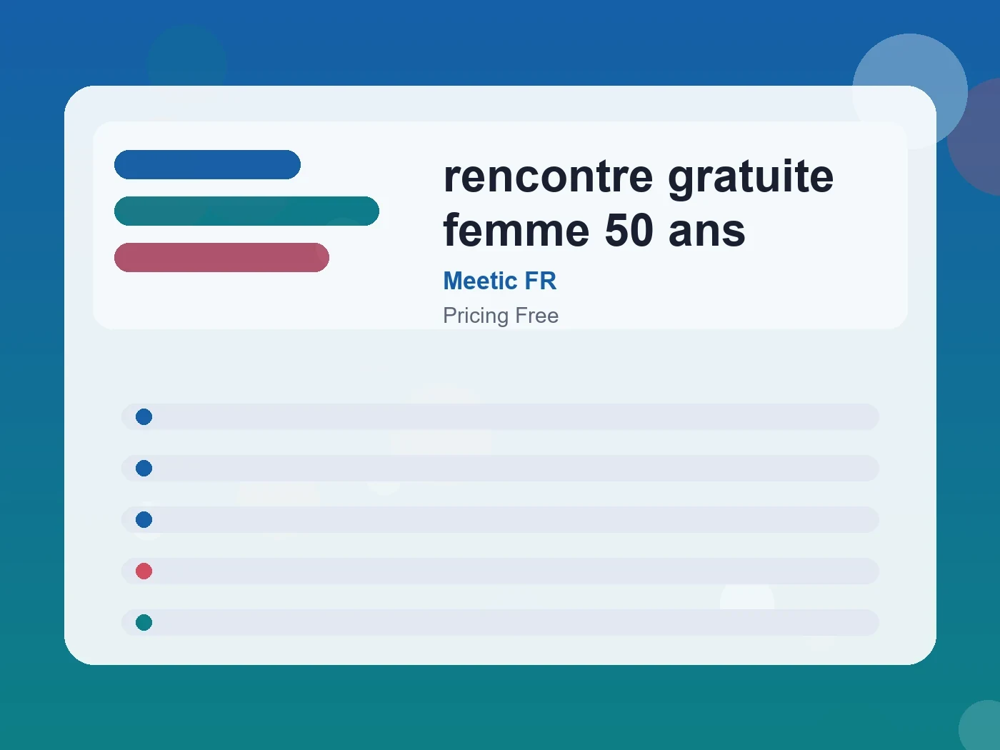 Meetic FR rencontre gratuite femme 50 ans guide visual