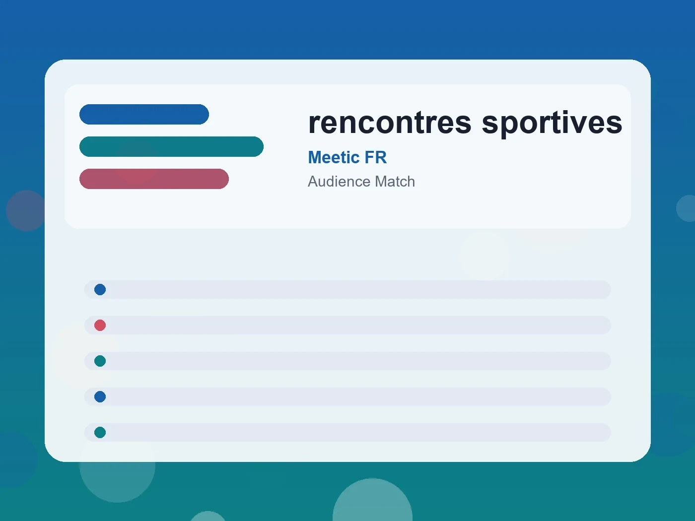 Meetic FR rencontres sportives guide visual