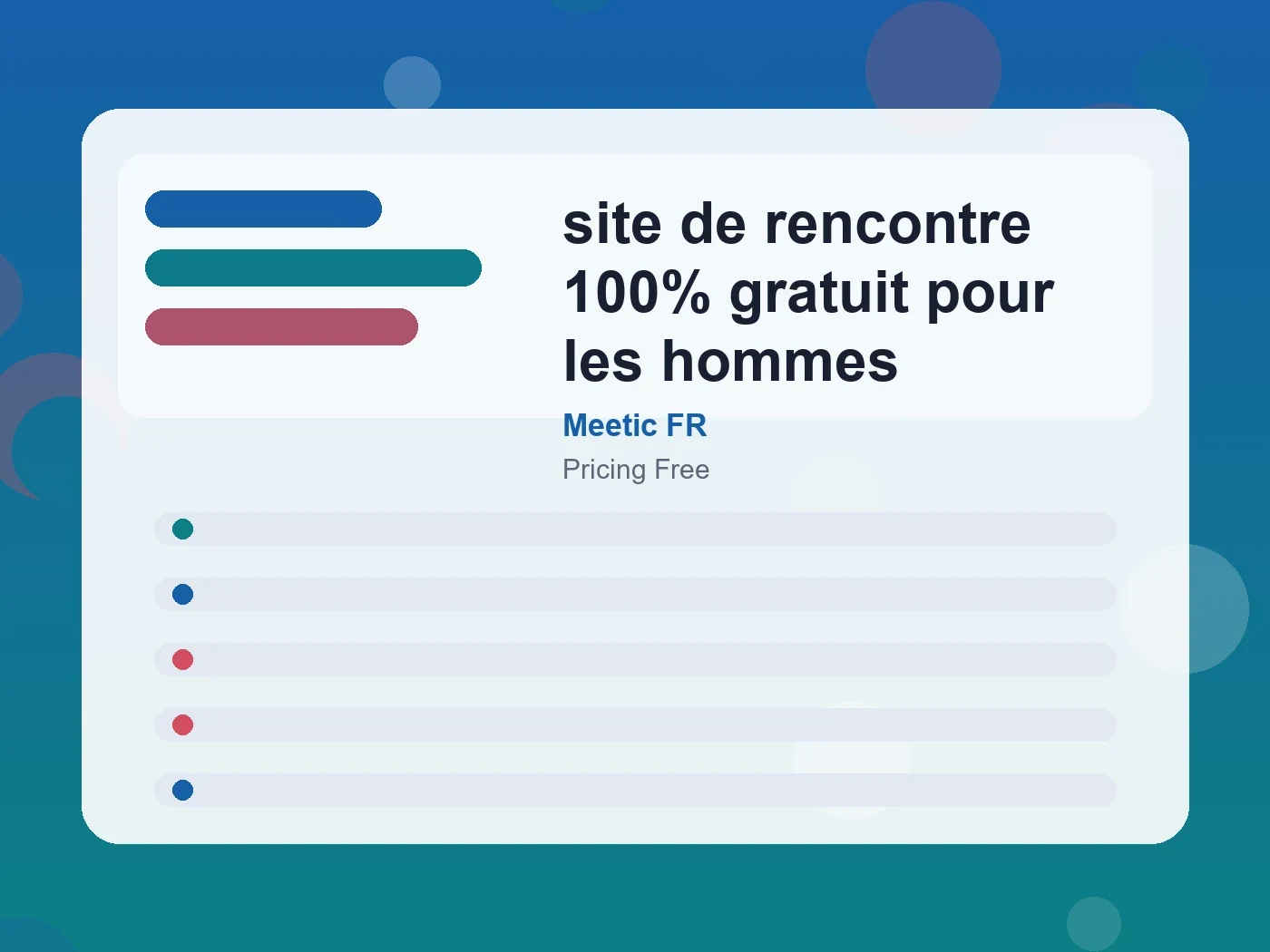 Meetic FR site de rencontre 100% gratuit pour les hommes guide visual