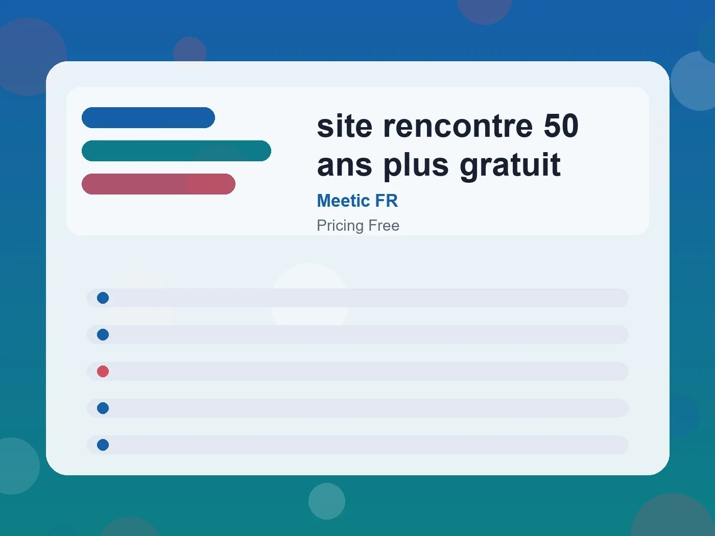 Meetic FR site rencontre 50 ans plus gratuit guide visual