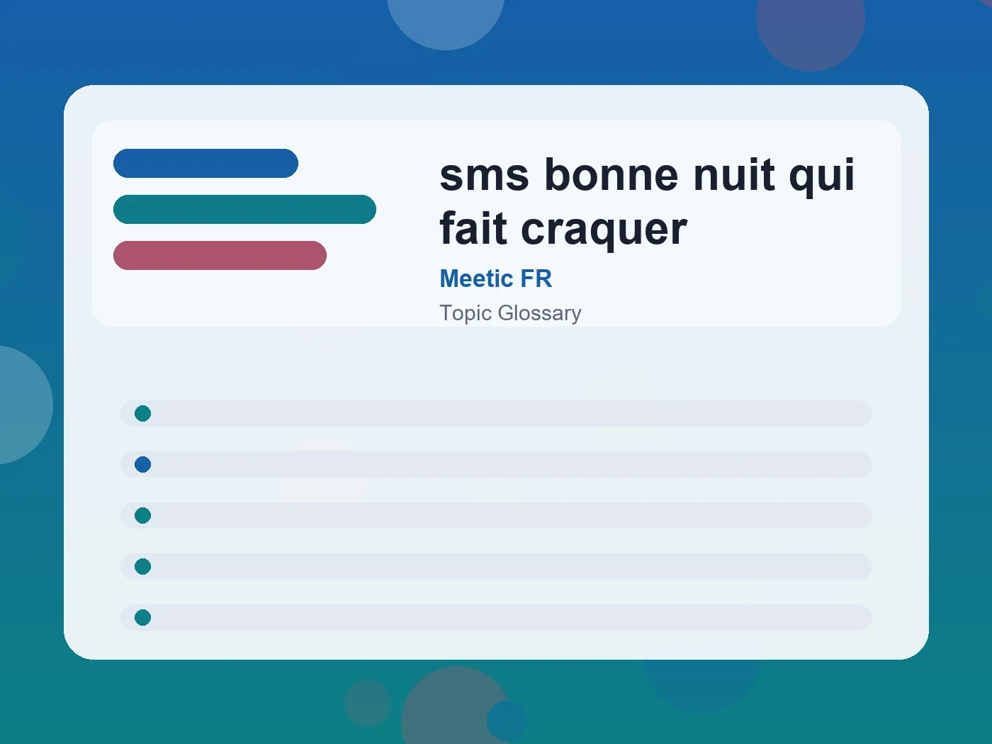 Meetic FR sms bonne nuit qui fait craquer guide visual