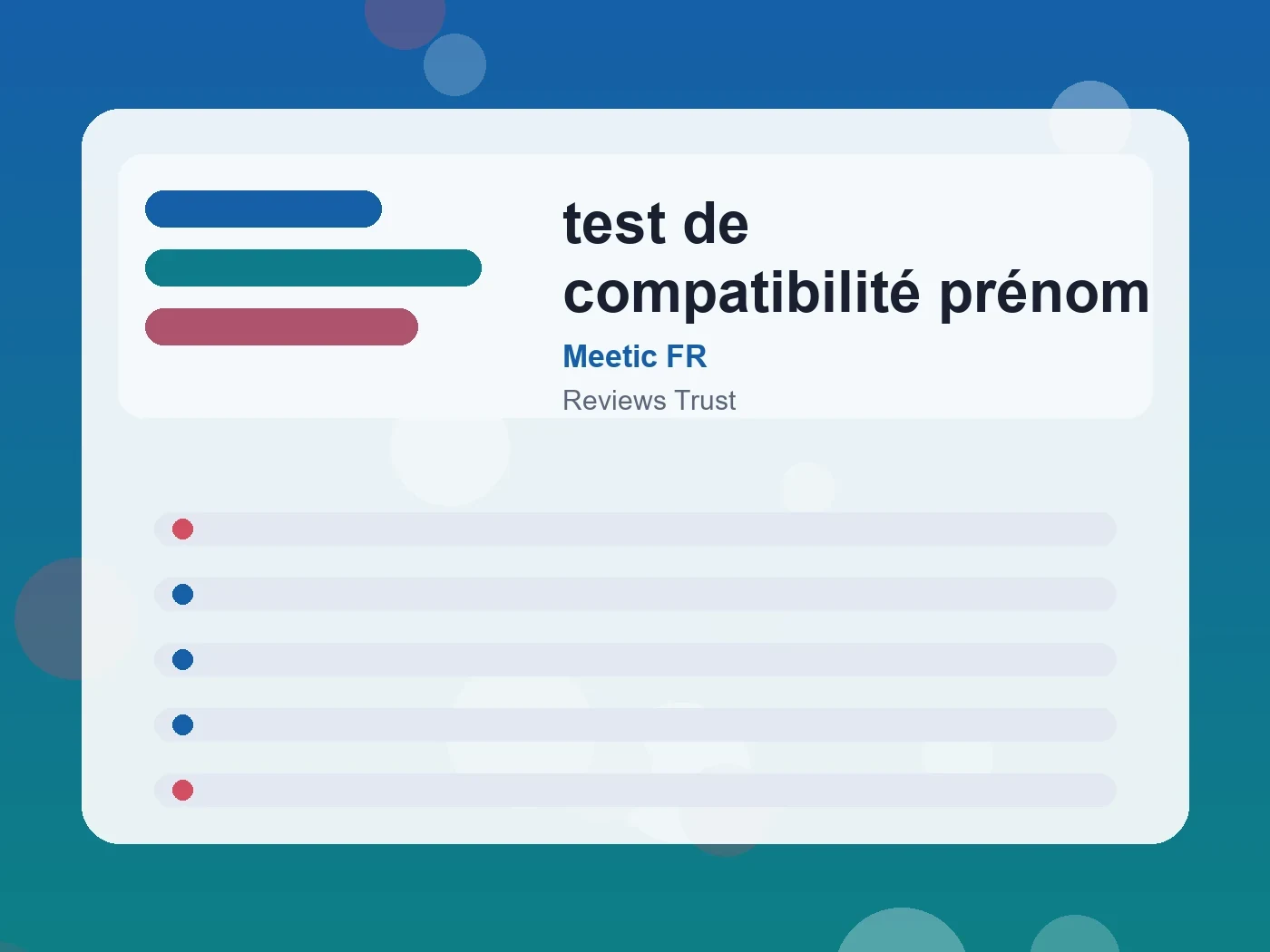 Meetic FR test de compatibilité prénom guide visual
