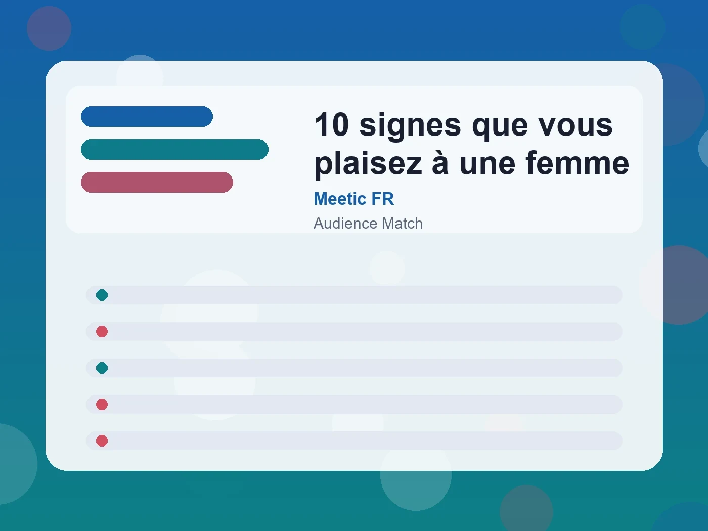 Meetic FR 10 signes que vous plaisez à une femme guide visual