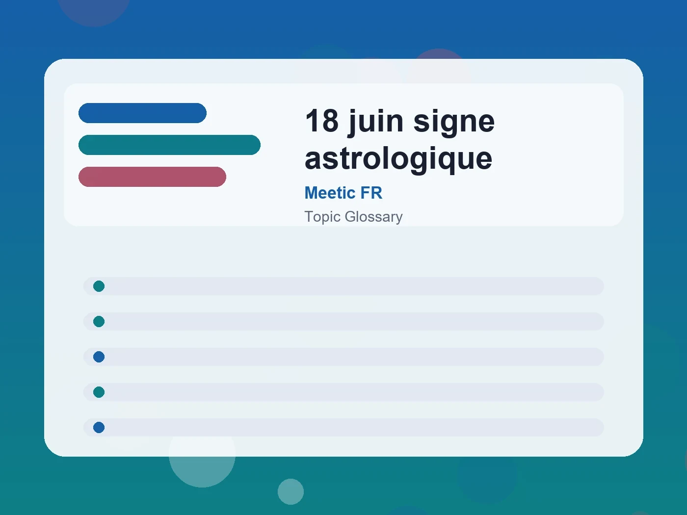Meetic FR 18 juin signe astrologique guide visual