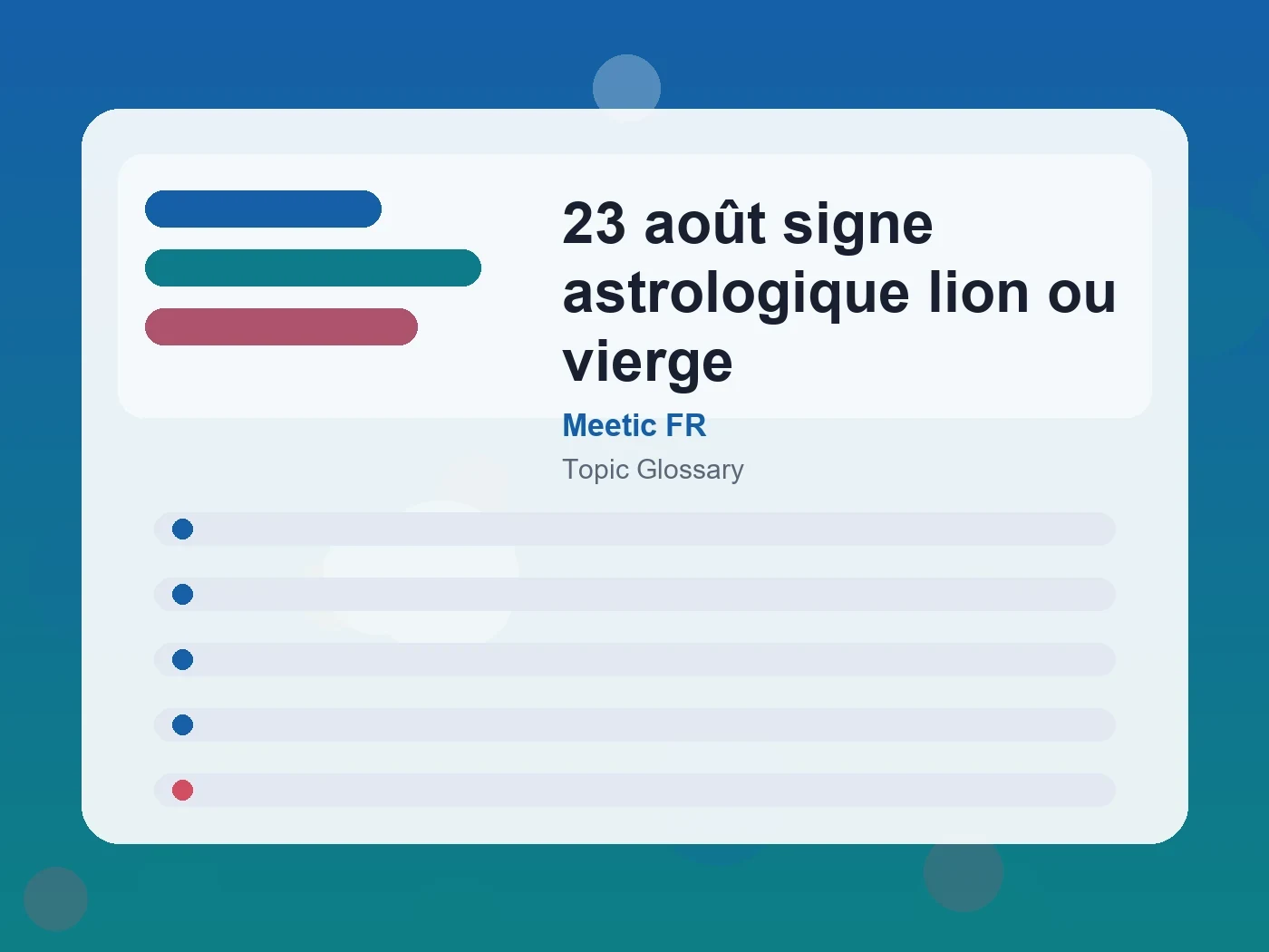 Meetic FR 23 août signe astrologique lion ou vierge guide visual