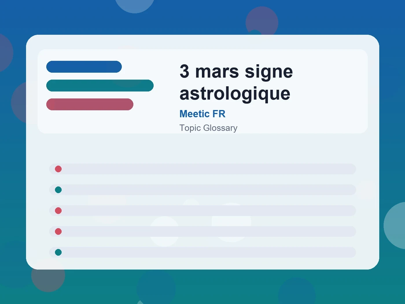 Meetic FR 3 mars signe astrologique guide visual