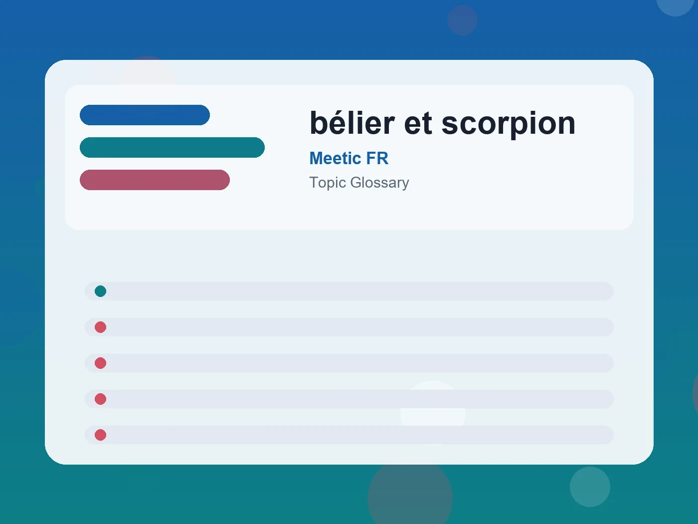 Meetic FR bélier et scorpion guide visual