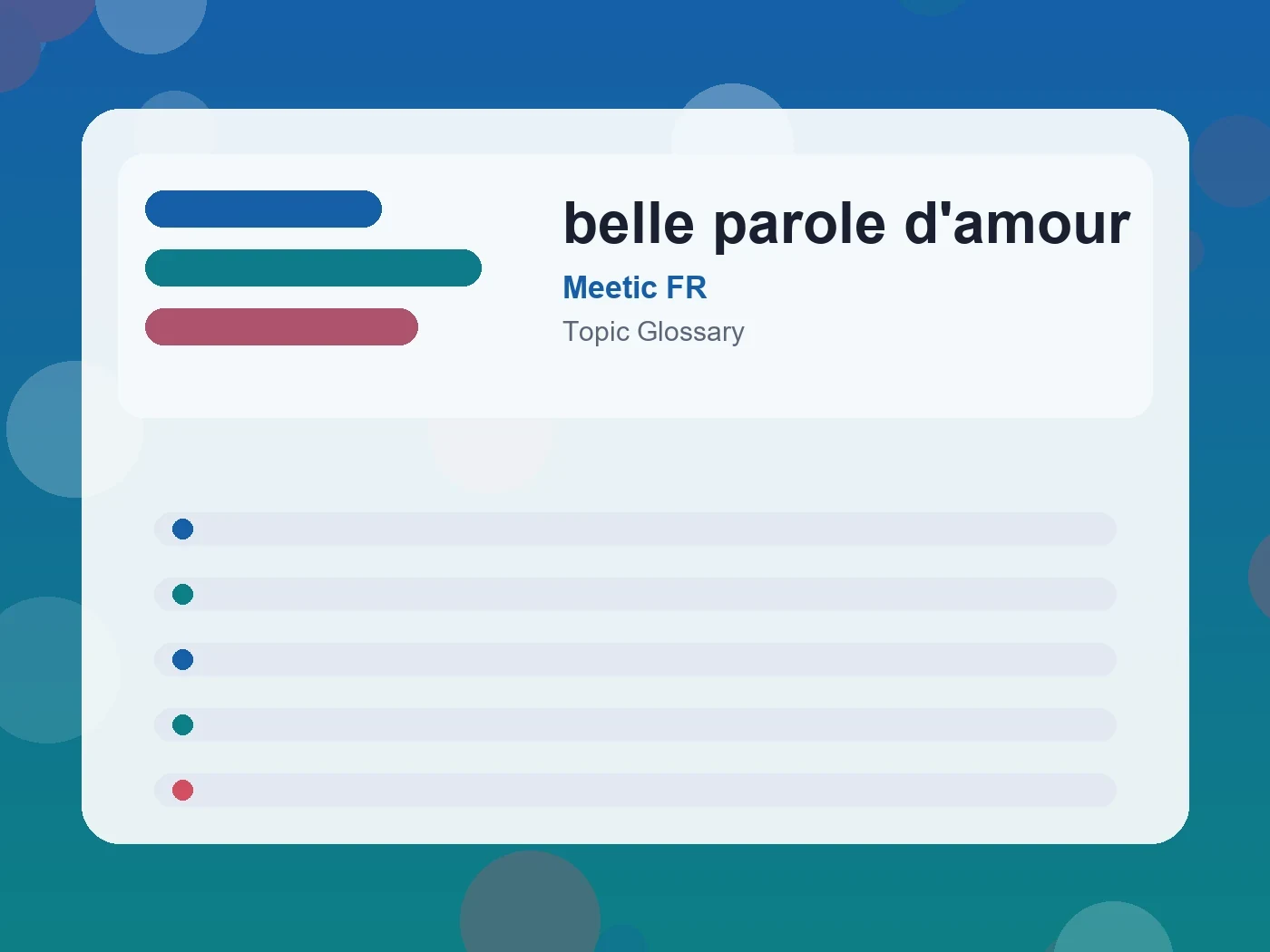 Meetic FR belle parole d'amour guide visual