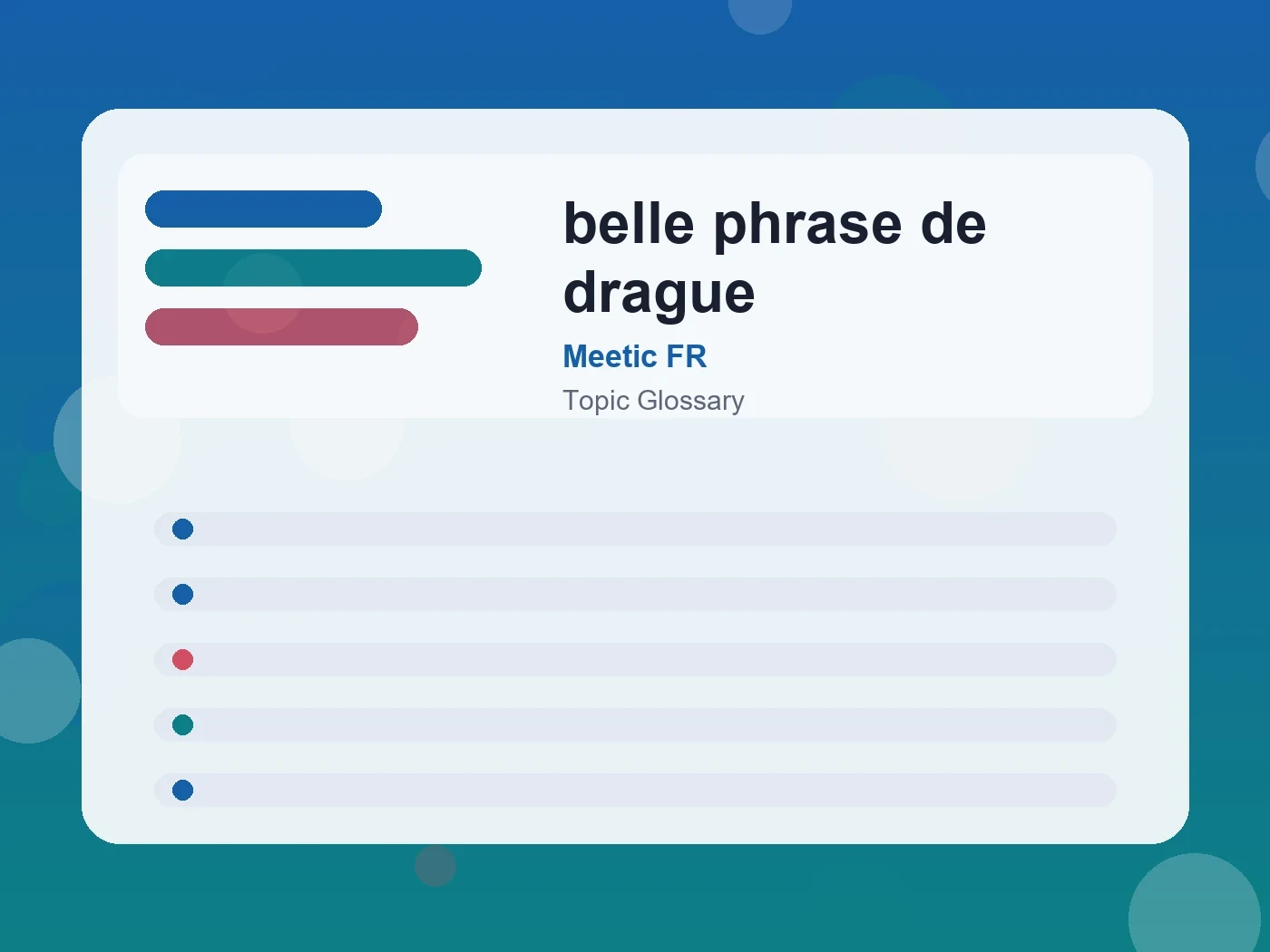 Meetic FR belle phrase de drague guide visual