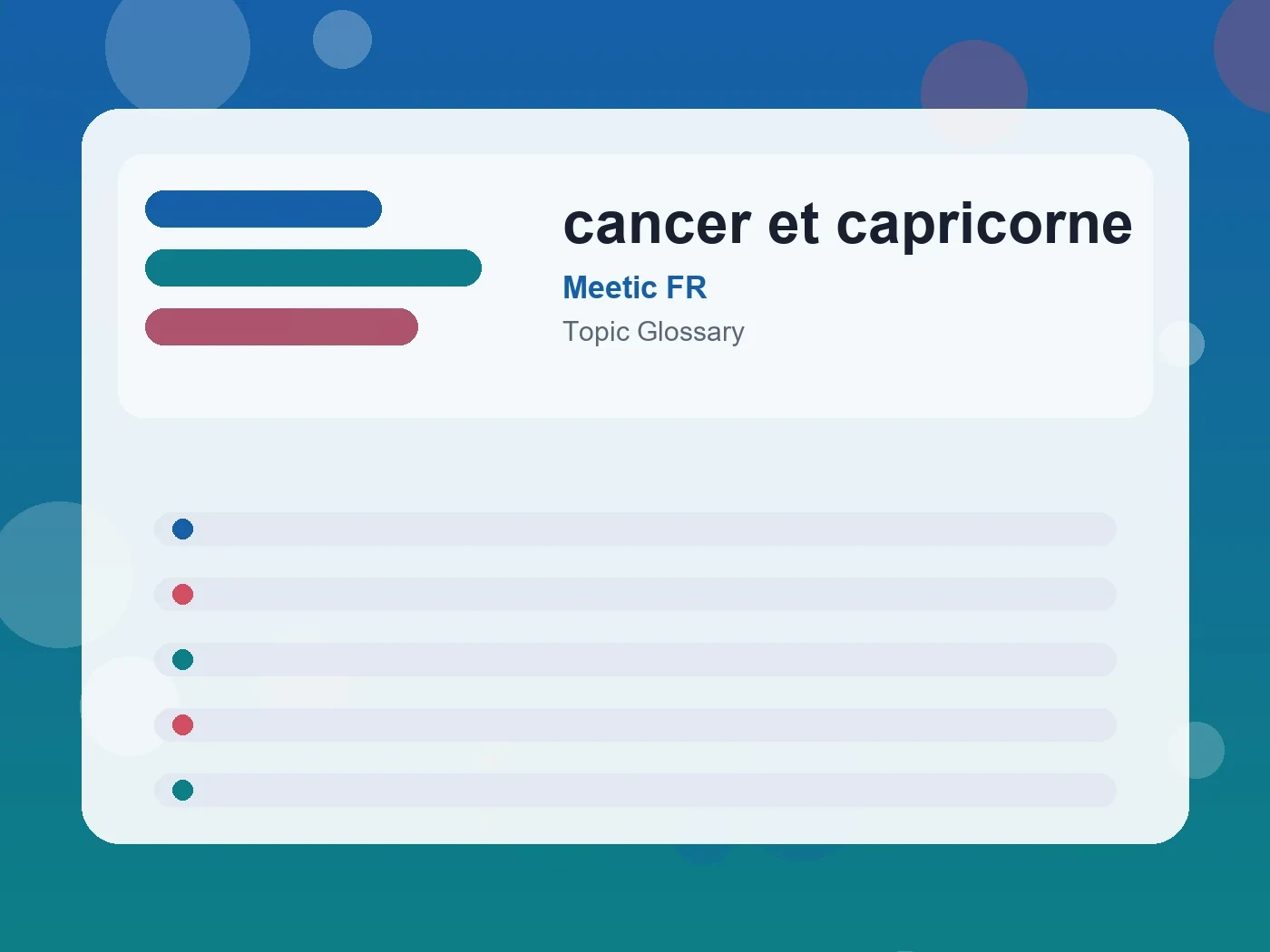 Meetic FR cancer et capricorne guide visual