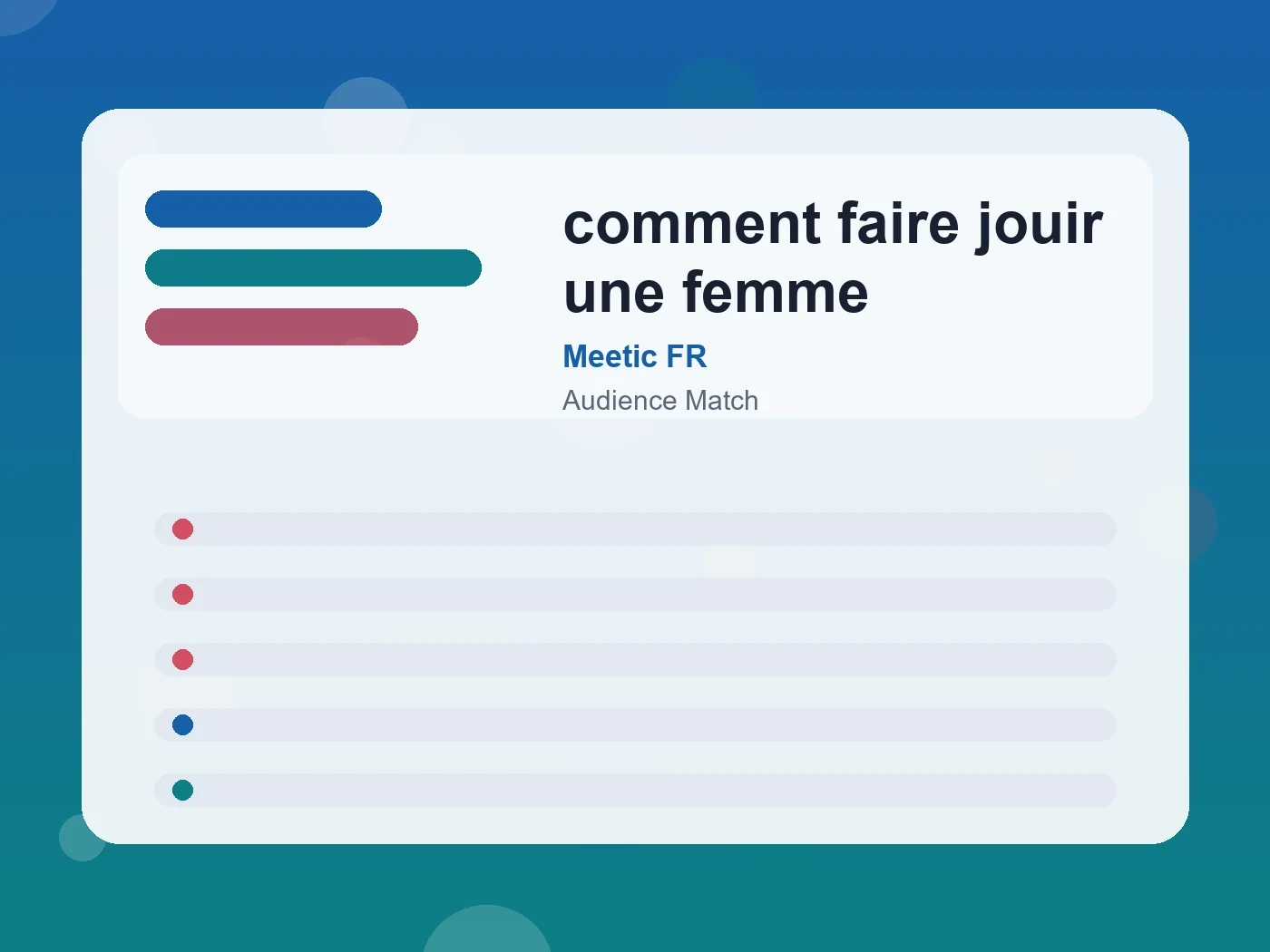 Meetic FR comment faire jouir une femme guide visual