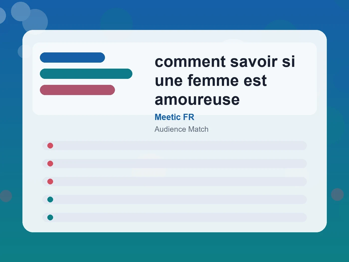Meetic FR comment savoir si une femme est amoureuse guide visual