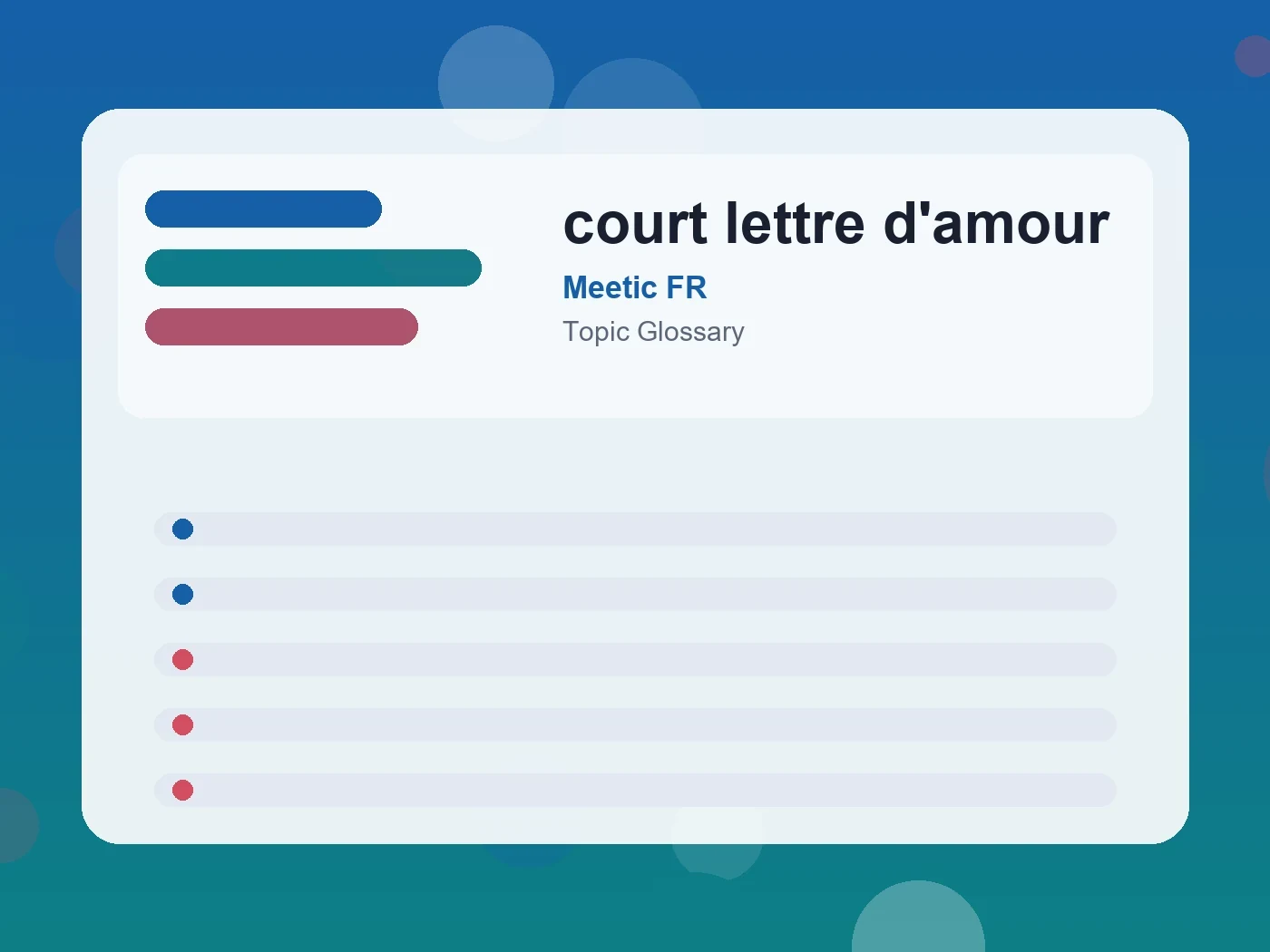 Meetic FR court lettre d'amour guide visual
