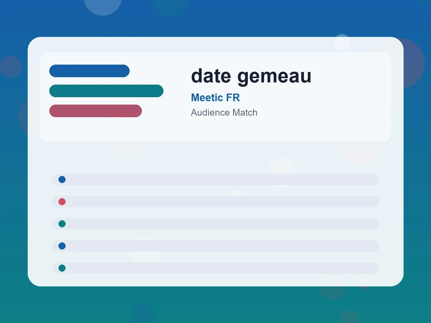 Meetic FR date gemeau guide visual