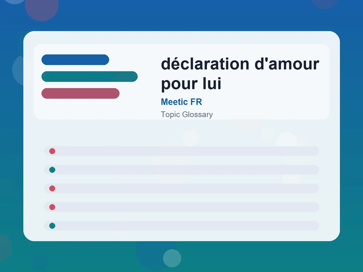 Meetic FR déclaration d'amour pour lui guide visual