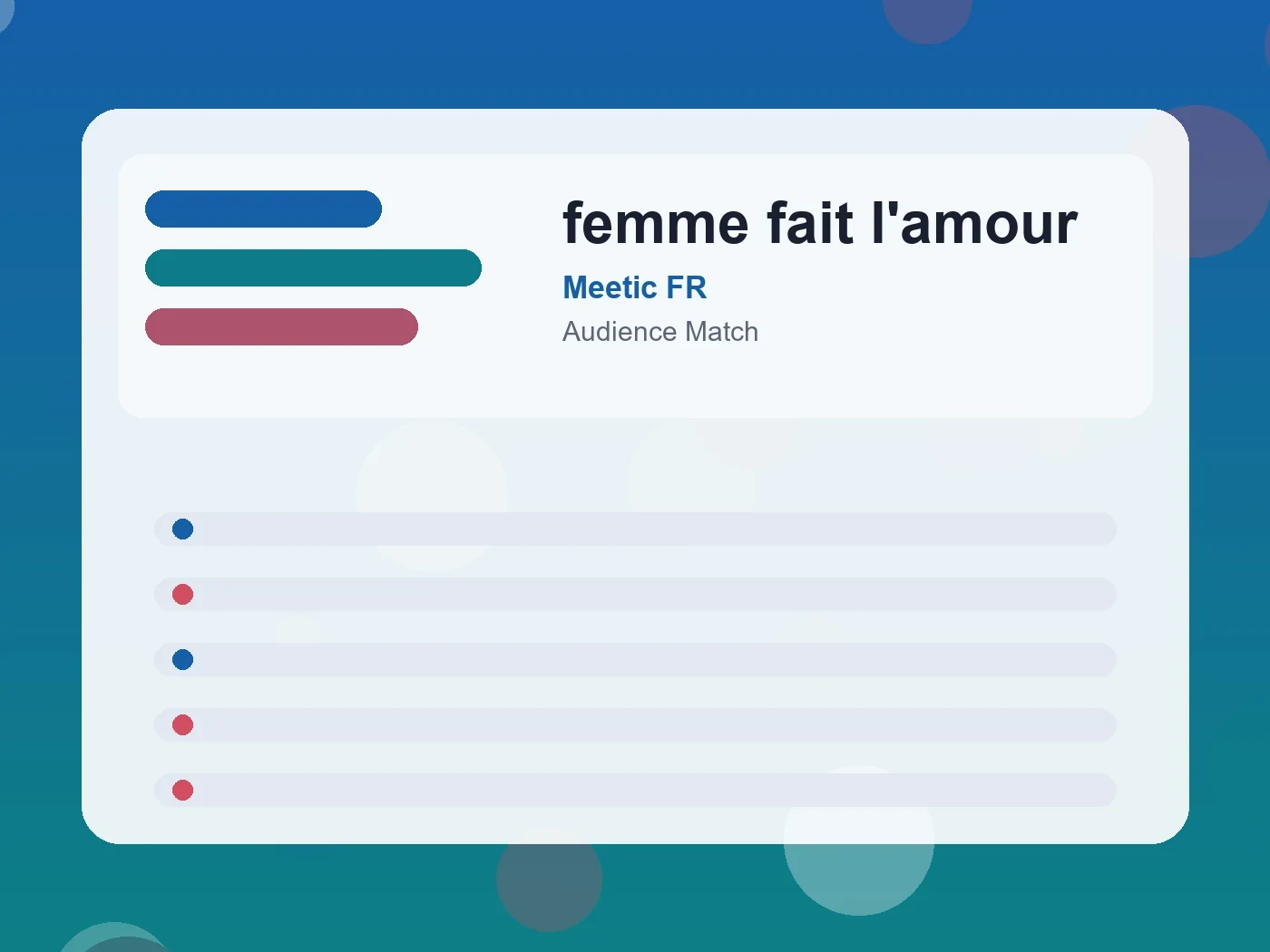 Meetic FR femme fait l'amour guide visual