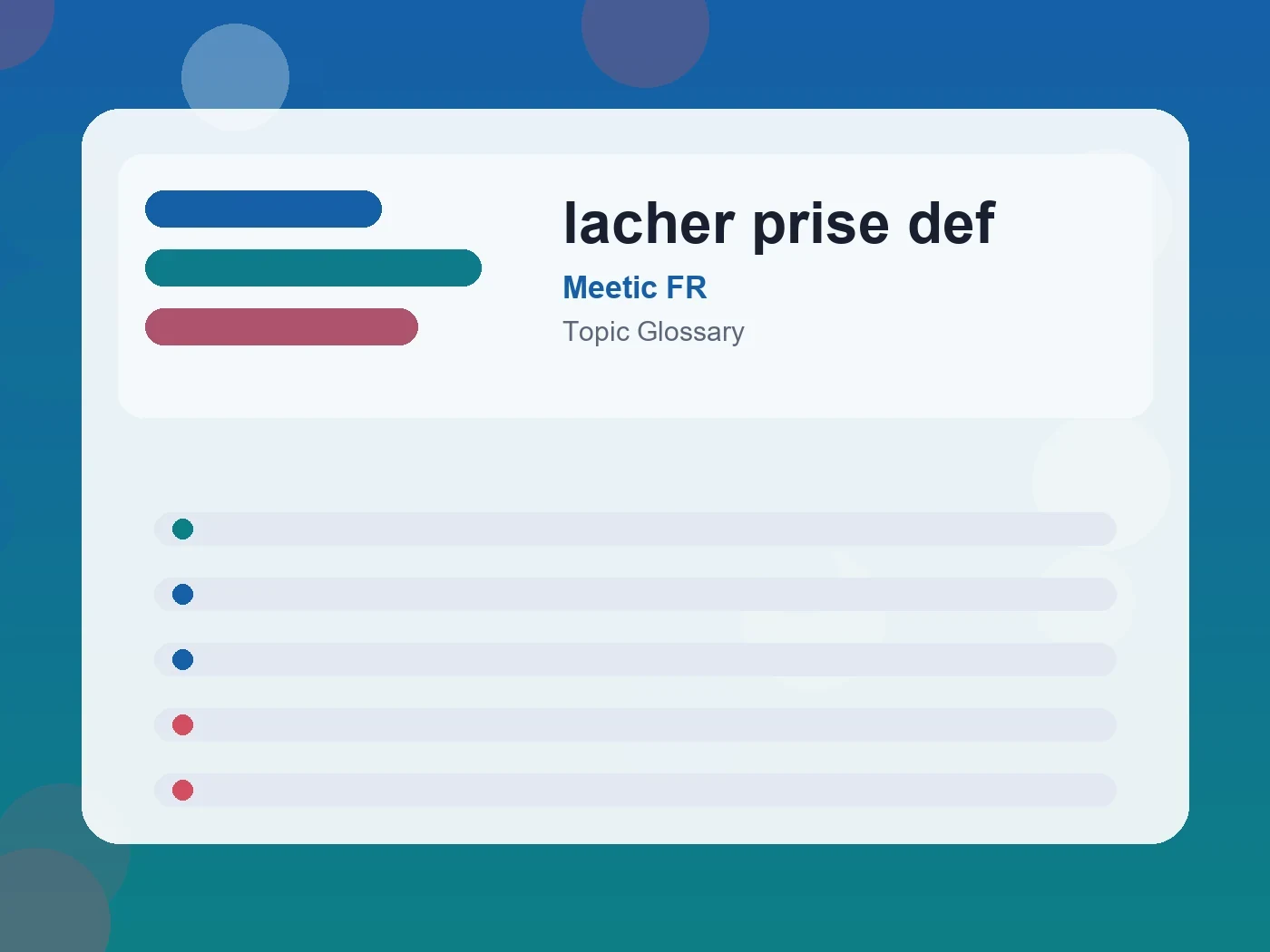 Meetic FR lacher prise def guide visual