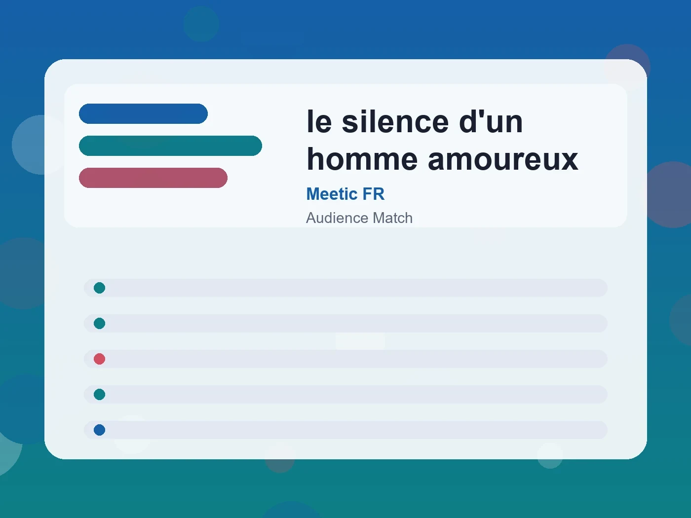 Meetic FR le silence d'un homme amoureux guide visual
