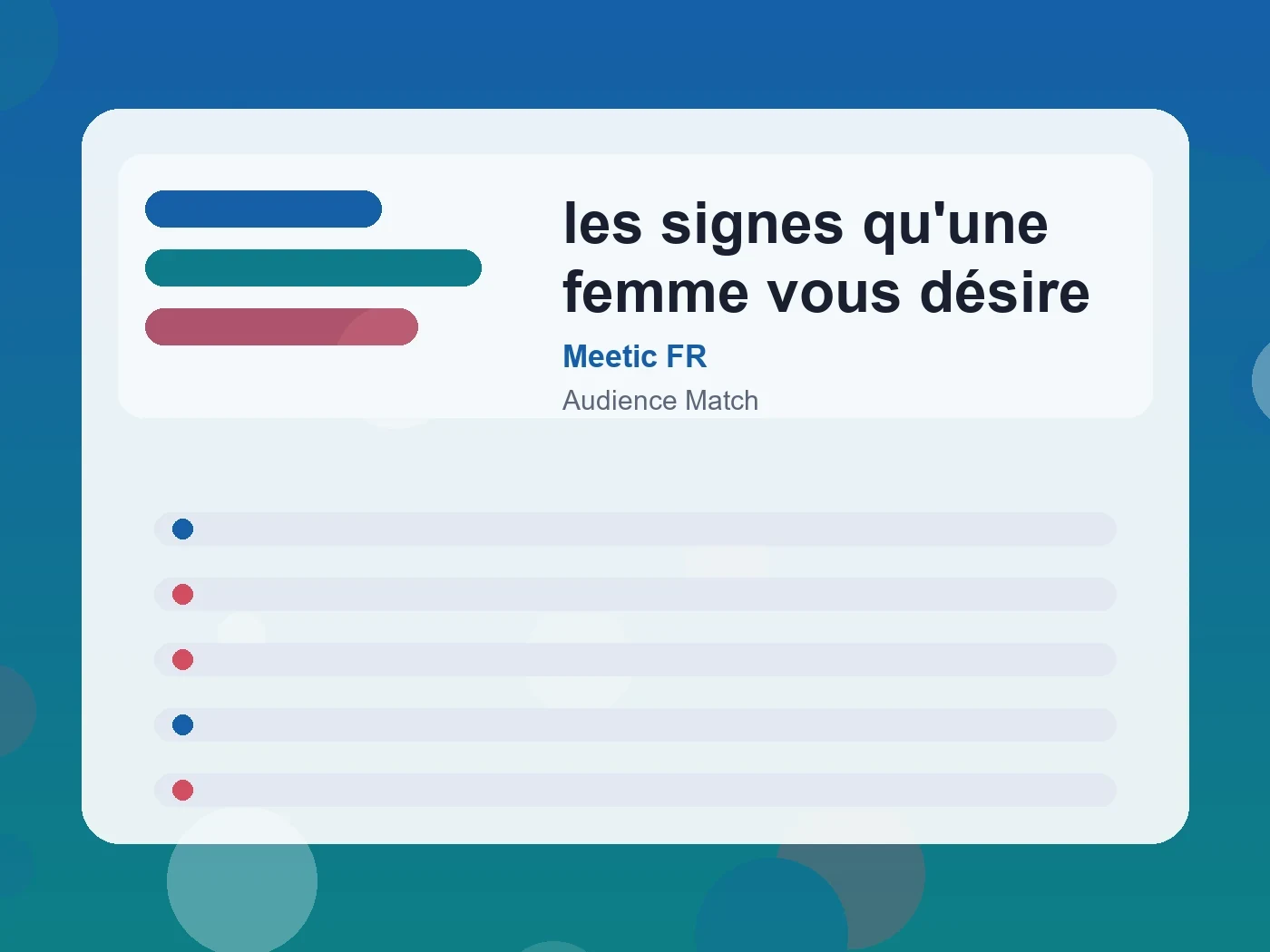Meetic FR les signes qu'une femme vous désire guide visual